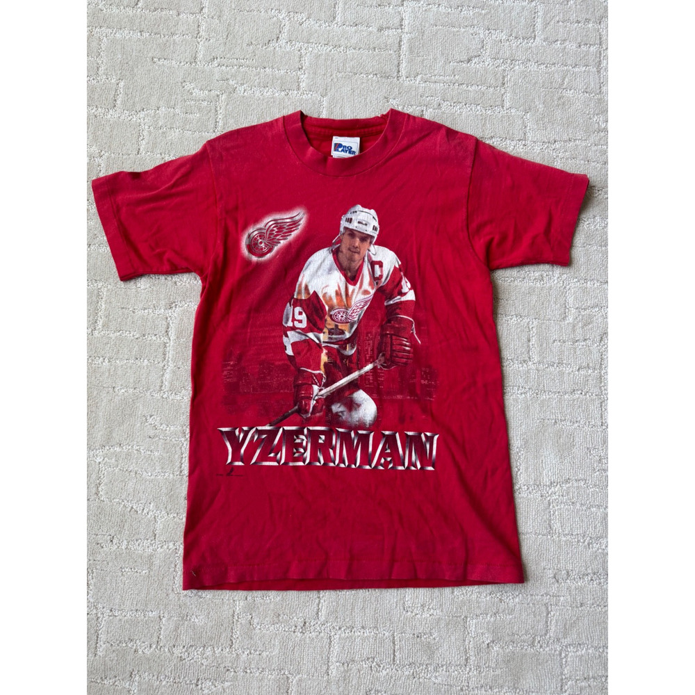 VTG 90s NHL Detroit Red Wings Steve Yzerman Pro Player Tee-Shirt Youth